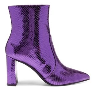 INC Snakeskin Booties Purple